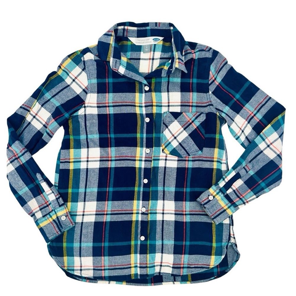 Old Navy Classic Plaid Button Down in Blue and Green